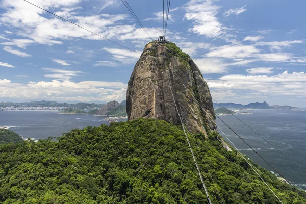 Hermosa Vista Desde Sugar Loaf Mountain Selva Verde Paisaje Ciudad — Foto de Stock