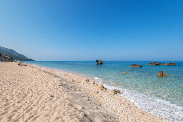 Kathisma Beach Lefkada Sziget Görögország Kathisma Beach Egyik Legjobb Strandok — Stock Fotó
