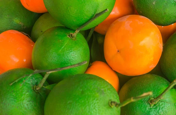 Bild Orange Och Gröna Tropiska Frukter — Stockfoto