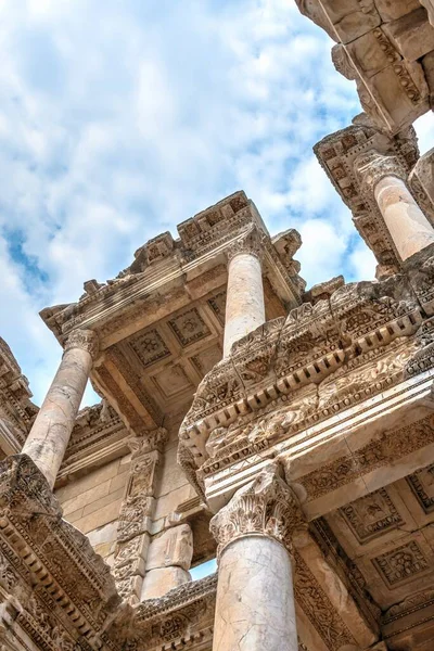 Biblioteca Éfeso Celso Ciudad Antigua Día Soleado Verano — Foto de Stock