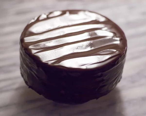 Mörk Choklad Spegel Glaserad Kaka — Stockfoto