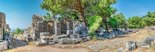 Rovine Dell Antica Città Greca Priene Turchia Una Giornata Estiva — Foto Stock