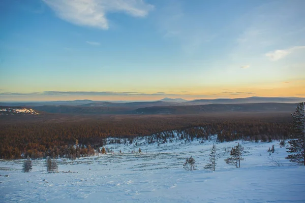Ουράλια Χειμερινό Ορεινό Τοπίο Ρωσία — Φωτογραφία Αρχείου