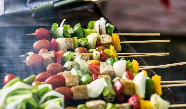 Deliziose Verdure Vengono Grigliate Barbecue — Foto Stock