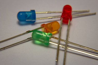 Blue, yellow/orange, green and red light emitting diodes (LEDs)