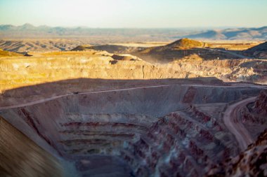 Morenci, AZ 'deki bir maden ocağının seçici odak noktası