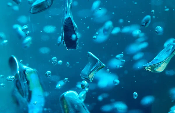 Närbild Bubblor Vattenblå — Stockfoto