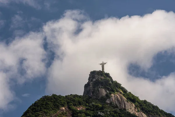 Widok Chrystusa Odkupiciela Statua Szczycie Corcovado Mountain Rio Janeiro Brazylia — Zdjęcie stockowe