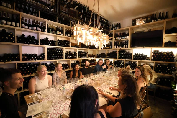 Wine Tasting Dinner Cellar Rimessa Roscioli Rome Italy — Stock Photo, Image