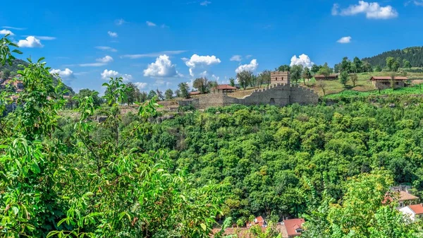 Opevňovací Stěny Pevnosti Tsarevets Veliko Tarnovo Bulharsko Velká Velikost Panoramatický — Stock fotografie