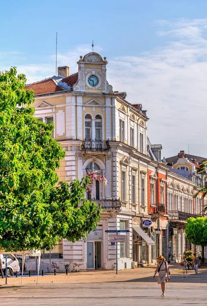 Ruse Bulgarien 2019 Gamla Historiska Hus Staden Ruse Bulgarien Solig — Stockfoto