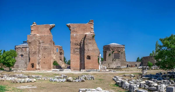 Ruinas Basílica Roja Templo Serapis Ciudad Griega Antigua Pérgamo Turquía — Foto de Stock