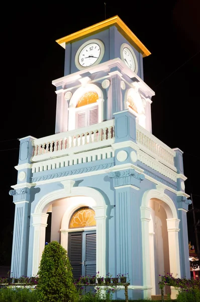 Torre Relógio Círculo Surin Marco Bem Conhecido Centro Cidade Phuket — Fotografia de Stock
