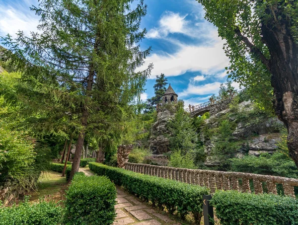 Uitzicht Het Dorp Pobla Lillet Catalonië Natuur Behang — Stockfoto