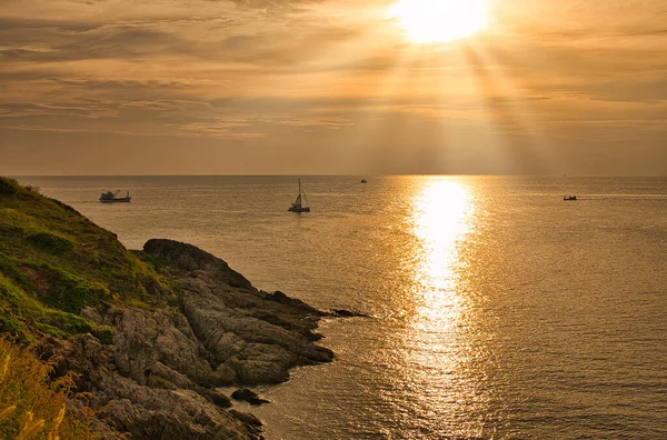 Phromthep Cape Famoso Ponto Vista Pôr Sol Phuket Ponto Caminhada — Fotografia de Stock