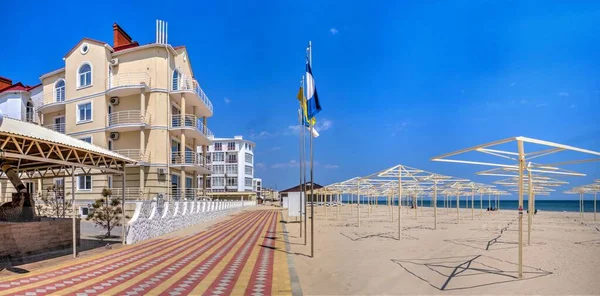 Zatoka Ukrajna 2020 Elhagyatott Strand Karantén Alatt Zatoka Üdülőhelyen Odessza — Stock Fotó