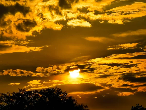 Великий Помаранчевий Контраст Заході Сонця — стокове фото