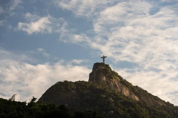 Krásný Výhled Sochu Krista Vykupitele Vrcholu Corcovado Hill — Stock fotografie