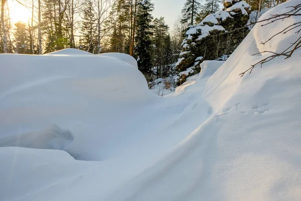 Winterliche Urallandschaft Waldhorizonte — Stockfoto