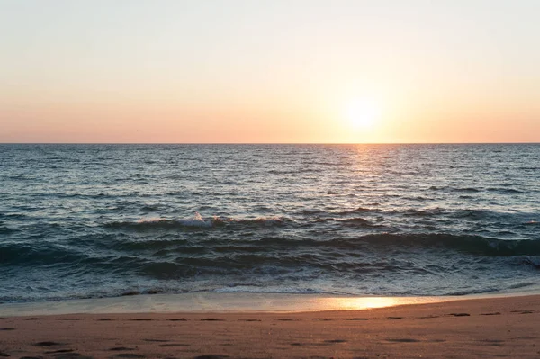 Západ Slunce Nad Tichým Oceánem Pláži Mexiku — Stock fotografie