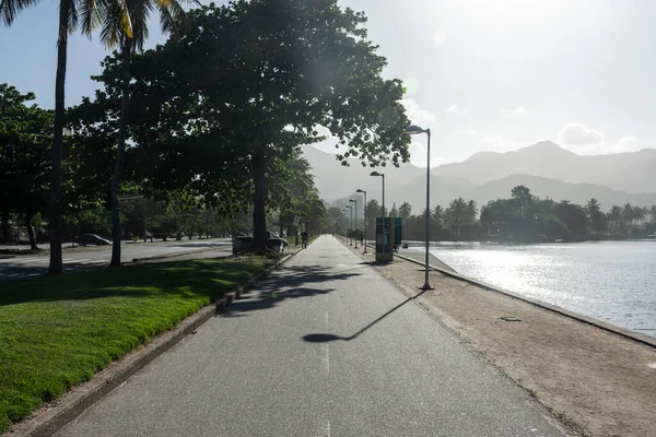 Bela Vista Para Pista Ciclismo Lagoa Rodrigo Freitas Rio Janeiro — Fotografia de Stock