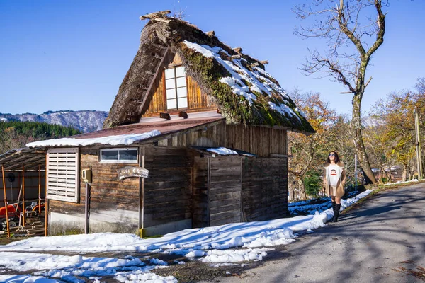 Shirakawa Village 1995 Ben Került Unesco Világörökség Részévé Nyilvánításra Meredek — Stock Fotó