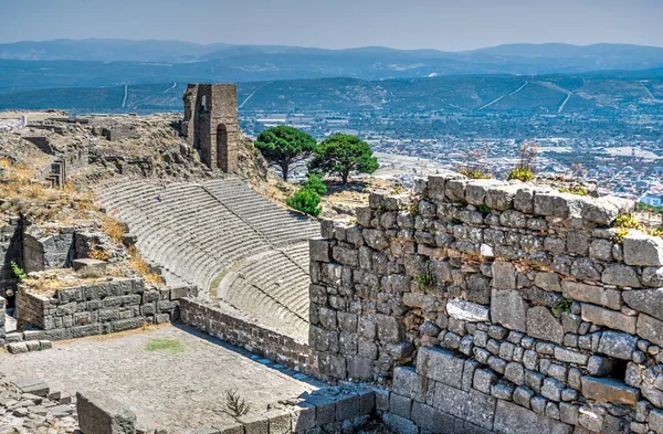 Ruïnes Van Een Ancient Theatre Griekse Stad Pergamon Turkije Een — Stockfoto