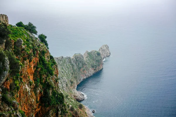 Vista Castelo Alanya Com Mediterrâneo Fundo — Fotografia de Stock