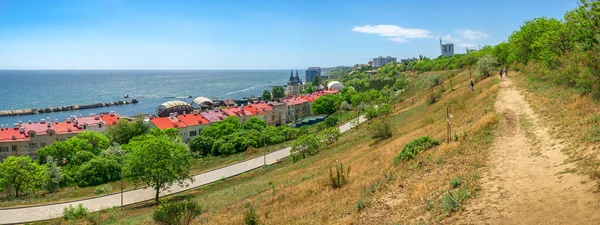 Odesa Ucrania 2020 Vista Panorámica Del Nuevo Microdistrito Desarrollo Laderas —  Fotos de Stock