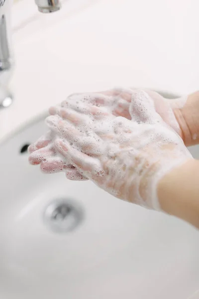 Мыть Руки Мытье Рук Мылом — стоковое фото