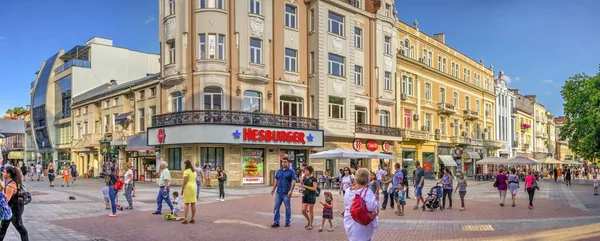 Пловдив Болгария 2019 Улица Князь Алексамдер Пловдиве Болгария Главная Улица — стоковое фото