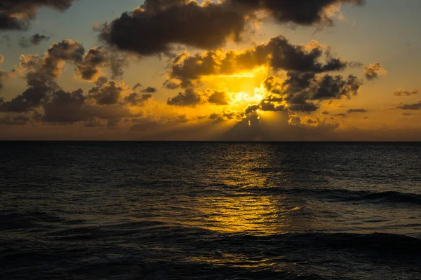 Zachód Słońca Wyspie San Andres — Zdjęcie stockowe