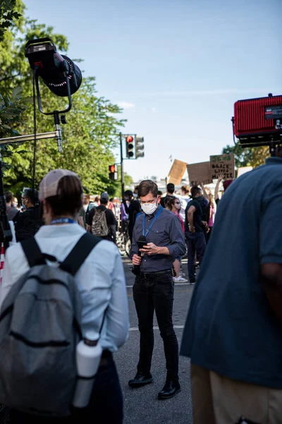 Manifestants Protestant Pacifiquement Devant Maison Blanche — Photo