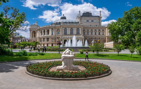 Odessa Ukraina 2020 Theater Square Den Mest Populära Turist Plats — Stockfoto