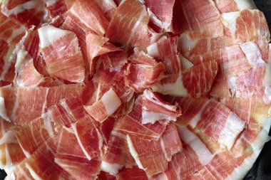 İber jambonu tabağını kapat. Gastronomik konsept