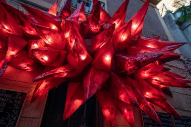 Street decoration at a popular festival in Barcelona's Gracia district
