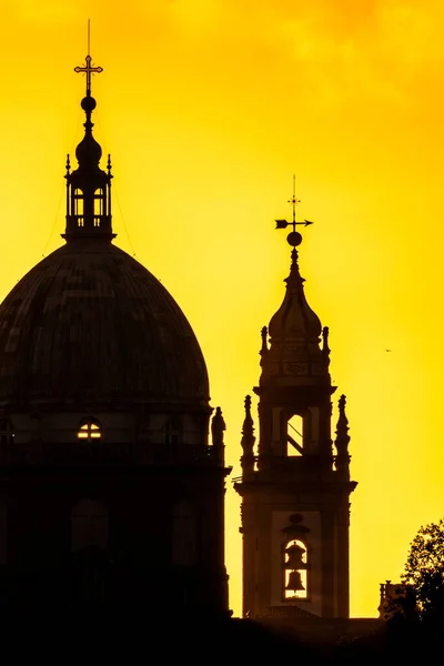 Bela Vista Para Edifício Histórico Igreja Durante Nascer Sol Centro — Fotografia de Stock