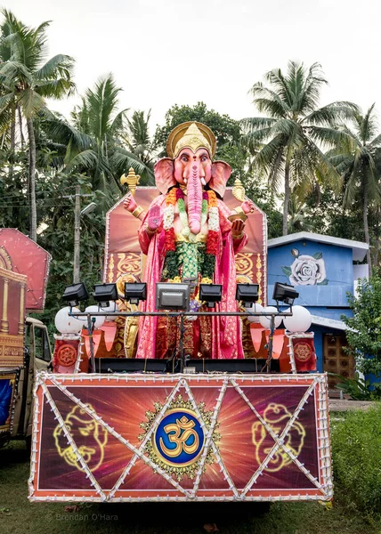Skulpturen Des Hindugottes Ganesh Auf Einem Paradewagen Varkala Indien — Stockfoto