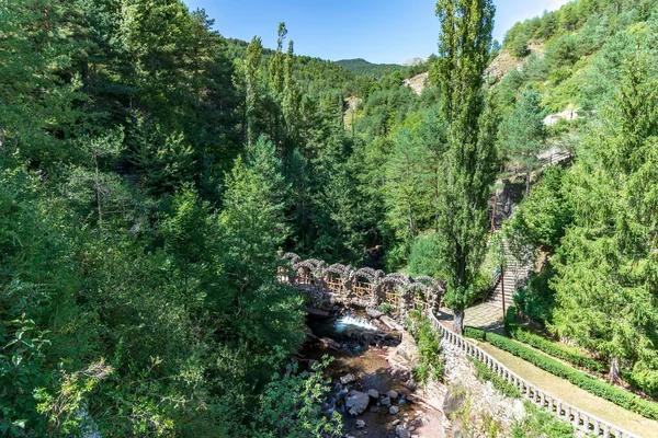 Vista Sul Villaggio Pobla Lillet Catalogna Carta Parati Natura — Foto Stock