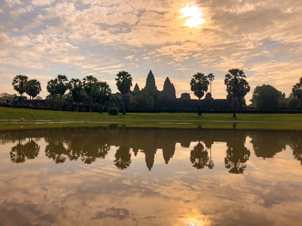 Sunrise Angkor Wat Siem Reap Reflections — Stock Photo, Image