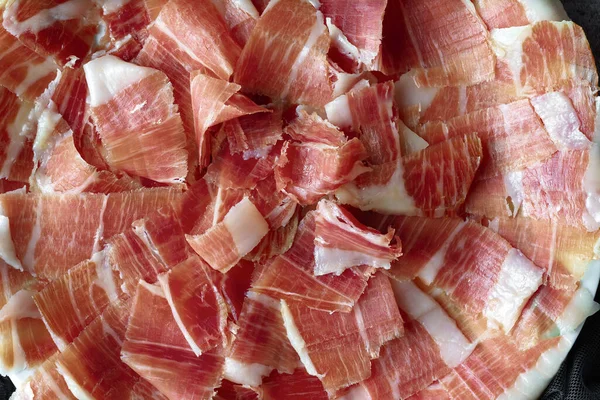 Sluiten Van Iberische Ham Schotel Gastronomisch Concept — Stockfoto