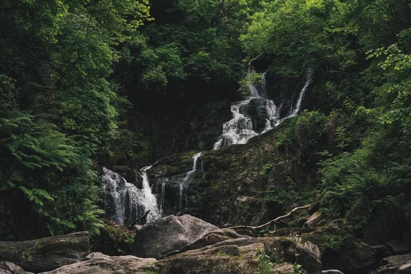 Waterfall Rocky Surface Forest — Stock Photo, Image