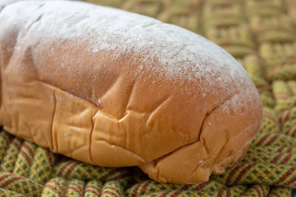 Домашний Хлеб Пшеницы Веревочном Ковре — стоковое фото