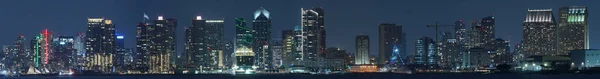 San Diego Skyline Nacht Panorama — Stockfoto