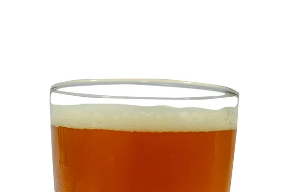 Birra Bicchiere Sfondo Bianco — Foto Stock