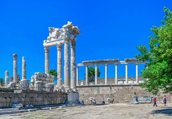 Pergamon Turquia 2019 Ruínas Templo Dionísio Antiga Cidade Grega Pérgamo — Fotografia de Stock