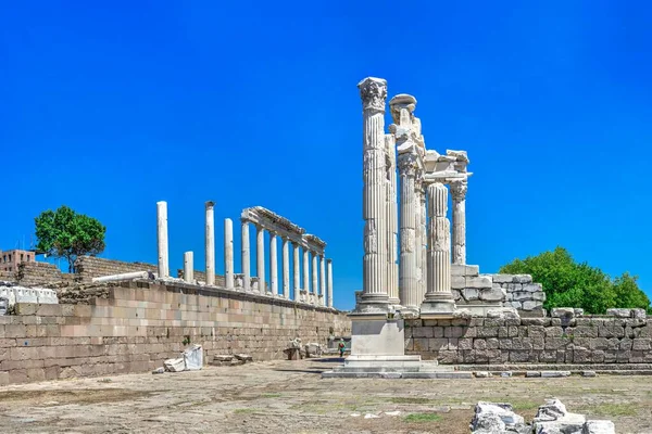 Ruínas Templo Dionísio Antiga Cidade Grega Pérgamo Turquia Vista Panorâmica — Fotografia de Stock
