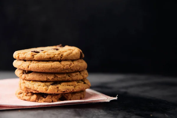 Stack Med Välsmakande Kakor Närbild — Stockfoto