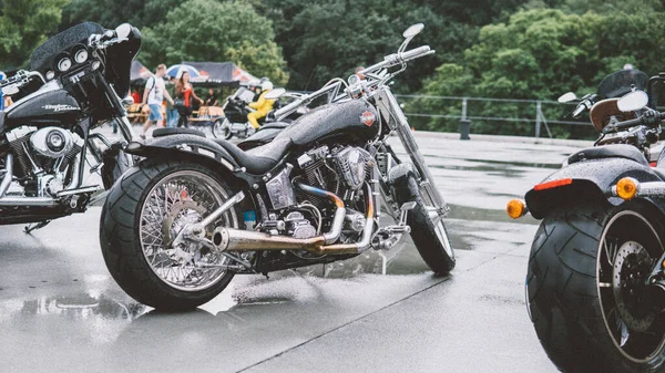 Motor Show Motorcycles Parked City Street Transport — Fotografia de Stock