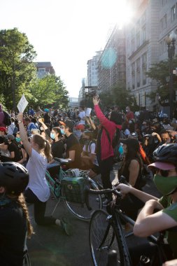 Göstericiler Beyaz Saray 'ın dışında barışçıl bir şekilde protesto ediyorlar